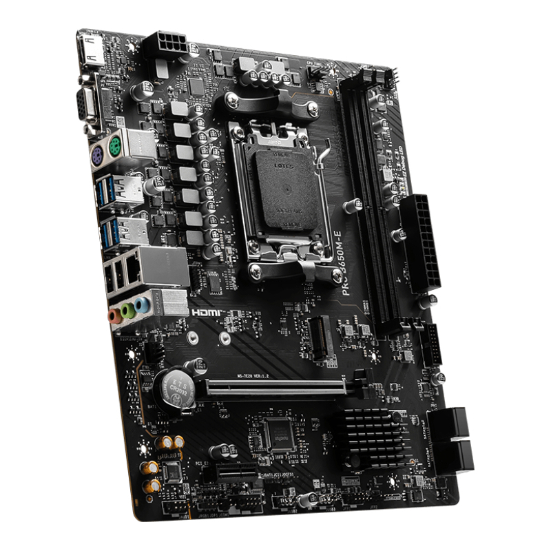 Материнская плата MSI PRO B650M-E Socket AM5 AMD B650 2xDDR5 mATX AC`97 8ch(7.1) GbLAN RAID+VGA+HDMI