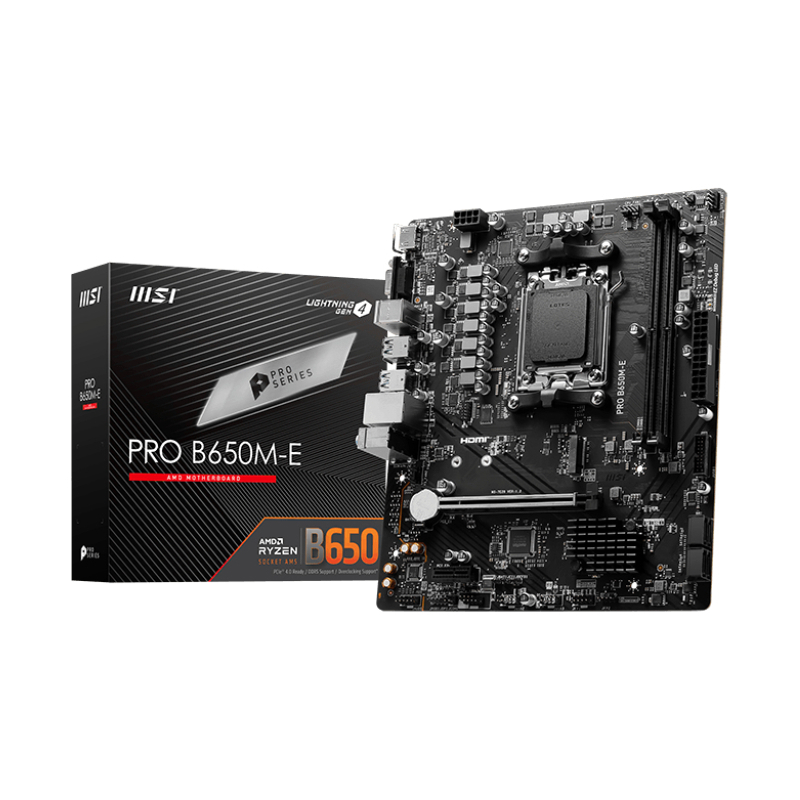 Материнская плата MSI PRO B650M-E Socket AM5 AMD B650 2xDDR5 mATX AC`97 8ch(7.1) GbLAN RAID+VGA+HDMI