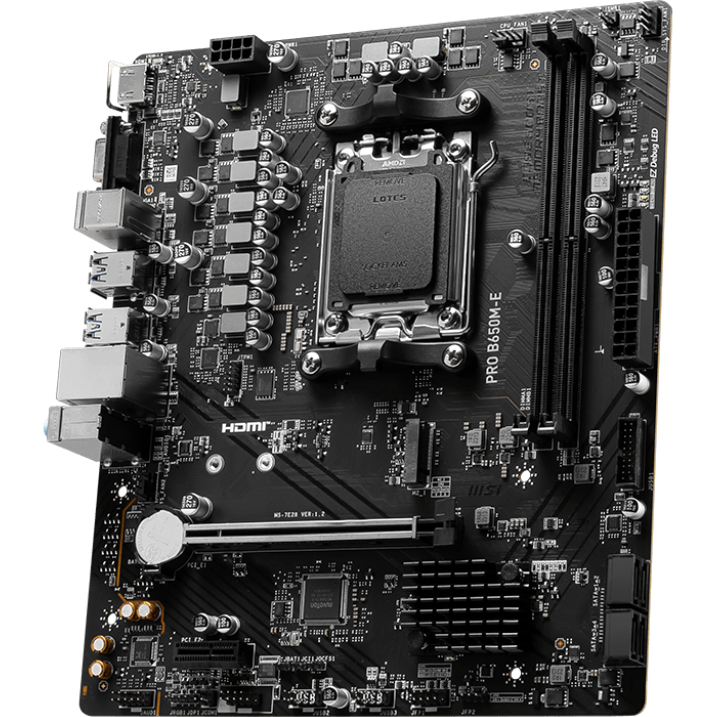 Материнская плата MSI PRO B650M-E Socket AM5 AMD B650 2xDDR5 mATX AC`97 8ch(7.1) GbLAN RAID+VGA+HDMI