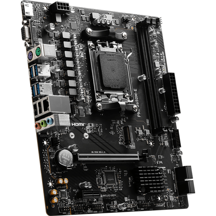 Материнская плата MSI PRO B650M-E Socket AM5 AMD B650 2xDDR5 mATX AC`97 8ch(7.1) GbLAN RAID+VGA+HDMI