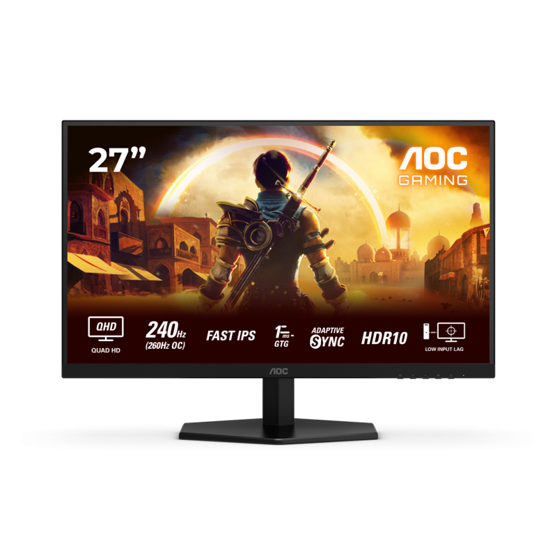 LCD AOC 27" Q27G42ZE {IPS 2560x1440 240Hz/260Hz(OC) 1ms 178/178 300cd 1000:1 8bit HDR10 HDMI2.0 DisplayPort1.4 VESA}