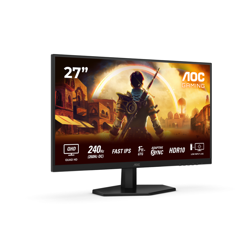 LCD AOC 27" Q27G42ZE {IPS 2560x1440 240Hz/260Hz(OC) 1ms 178/178 300cd 1000:1 8bit HDR10 HDMI2.0 DisplayPort1.4 VESA}