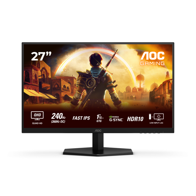 LCD AOC 27" Q27G42ZE {IPS 2560x1440 240Hz/260Hz(OC) 1ms 178/178 300cd 1000:1 8bit HDR10 HDMI2.0 DisplayPort1.4 VESA}