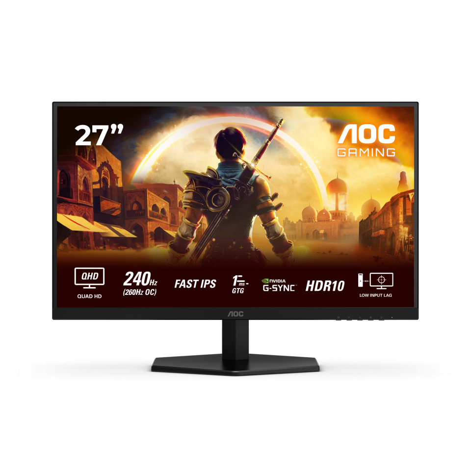 LCD AOC 27" Q27G42ZE {IPS 2560x1440 240Hz/260Hz(OC) 1ms 178/178 300cd 1000:1 8bit HDR10 HDMI2.0 DisplayPort1.4 VESA}