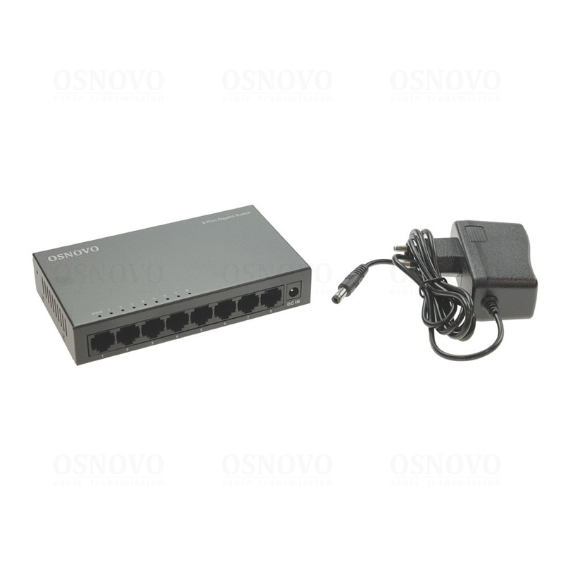 Неуправляемый коммутатор OSNOVO SW-8G Неуправляемый коммутатор Gigabit Ethernet на 8 портов. Порты: 8 x GE (10/100/1000Base-T). Auto MDI/MDIX Встроенная грозозащита 2кВ. В комплекте БП DC12V(1A). Размеры (ШхВхГ): 138 x 25 x 7
