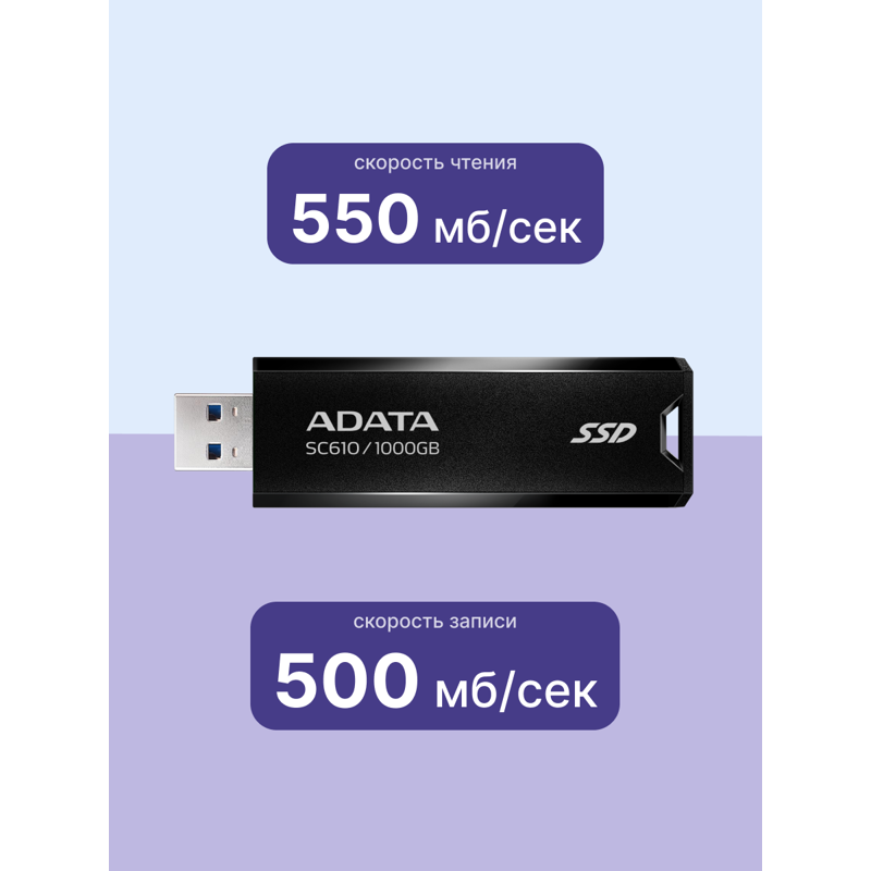 ADATA External SSD SC610 (SC610-1000G-CBK/RD)