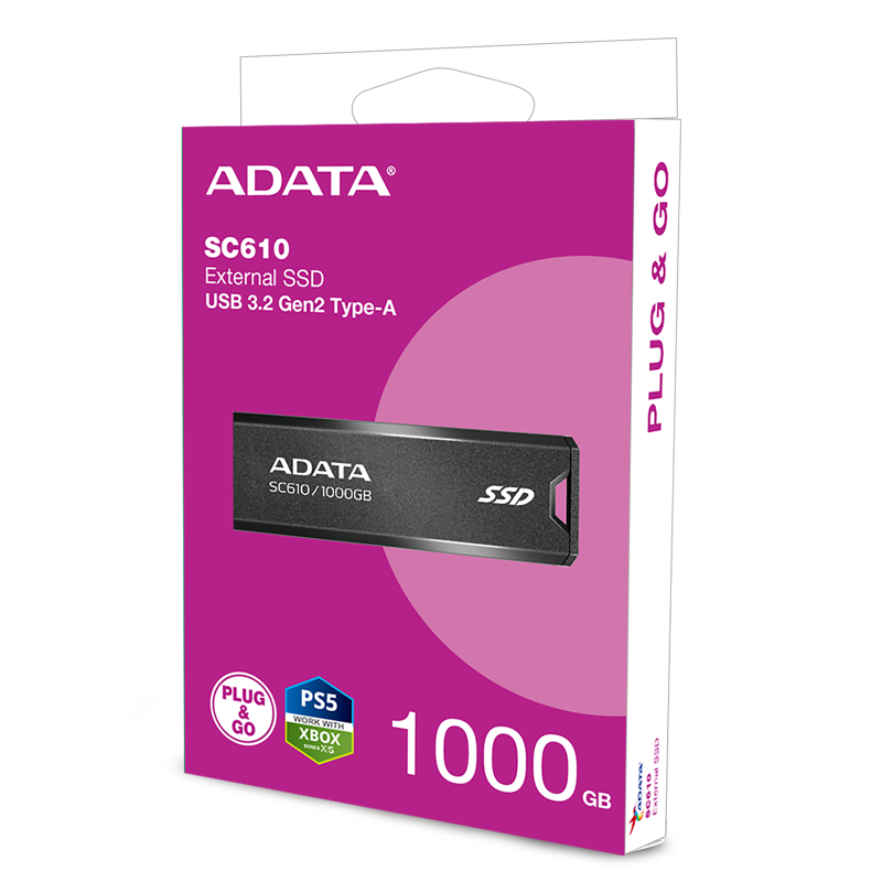 ADATA External SSD SC610 (SC610-1000G-CBK/RD)