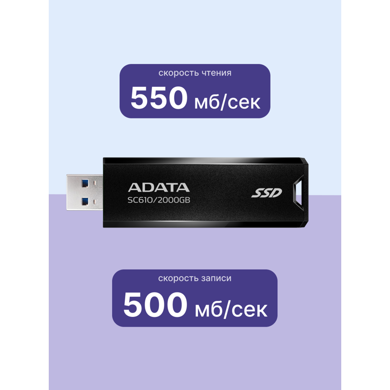 ADATA External SSD SC610 (SC610-2000G-CBK/RD)
