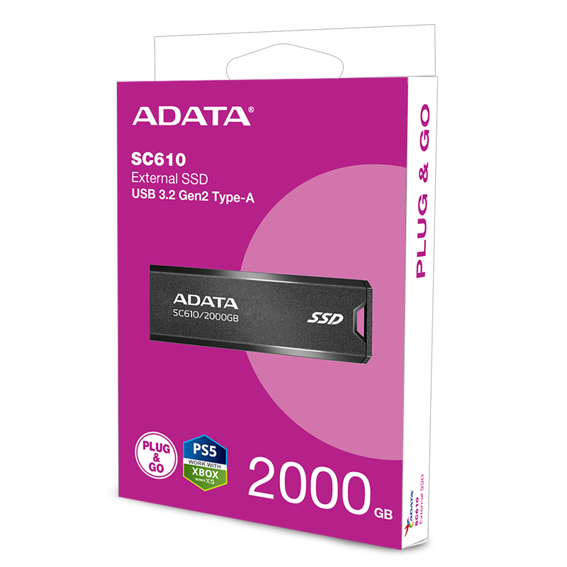 ADATA External SSD SC610 (SC610-2000G-CBK/RD)