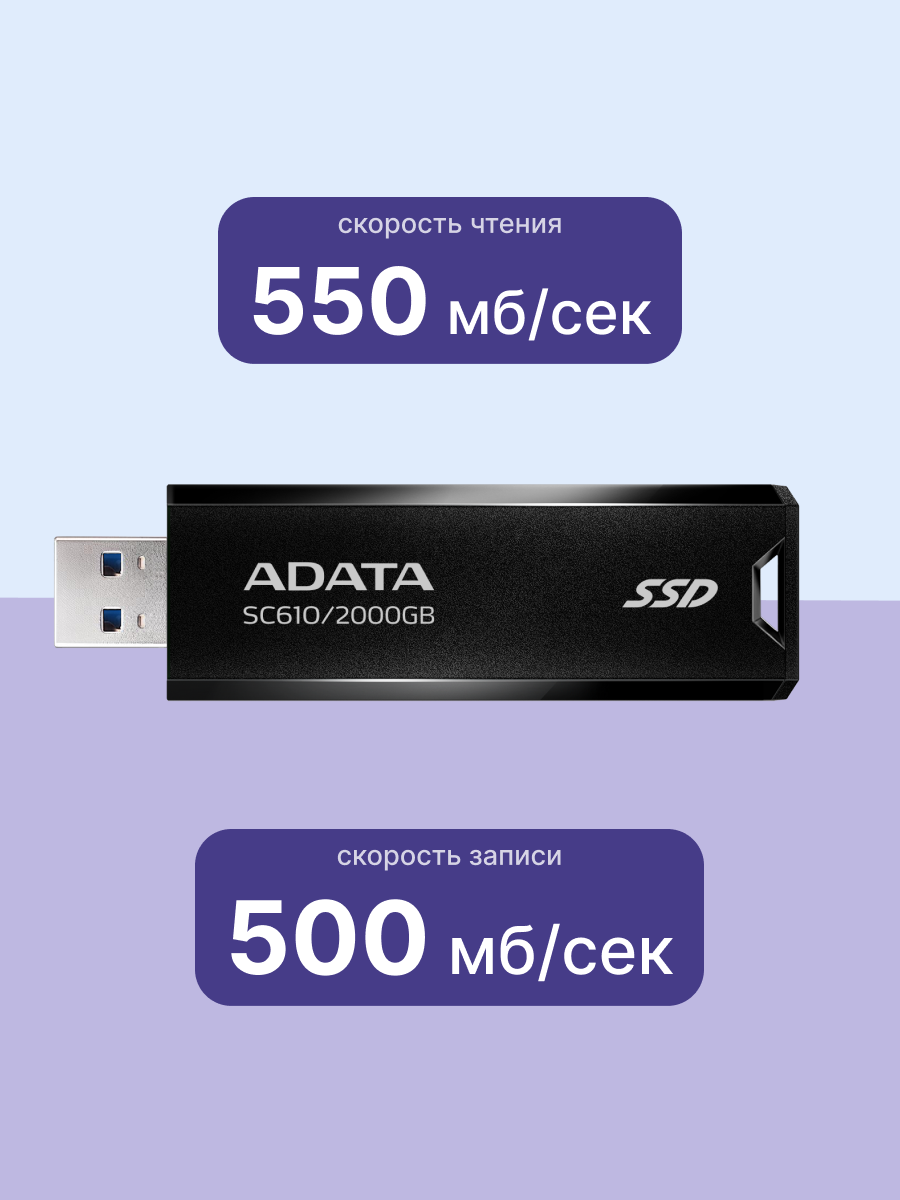 ADATA External SSD SC610 (SC610-2000G-CBK/RD)