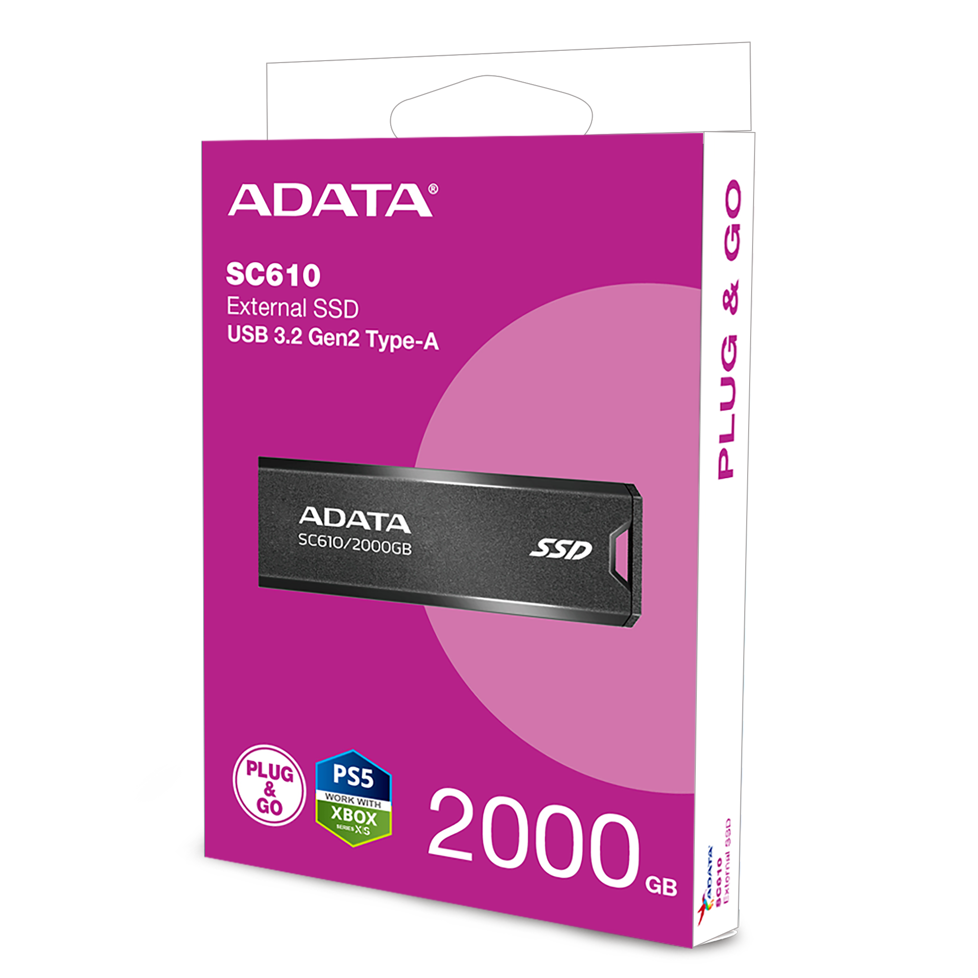 ADATA External SSD SC610 (SC610-2000G-CBK/RD)