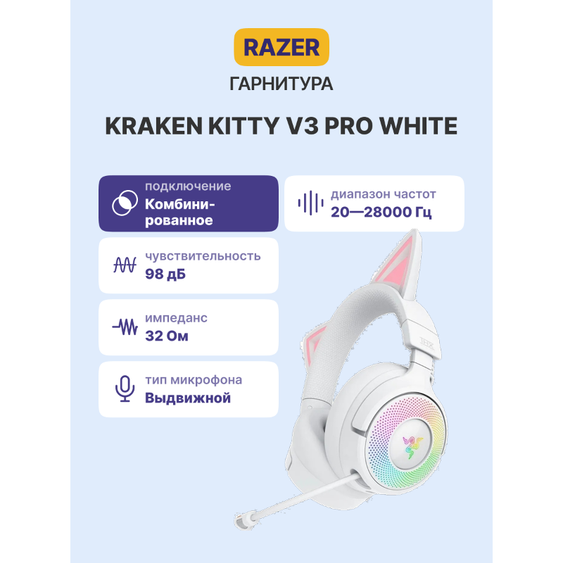 Razer Kraken Kitty V3 Pro - White Headset