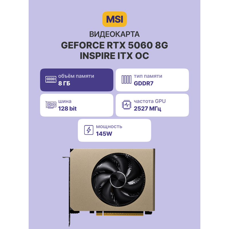 MSI GeForce RTX 5060 8G INSPIRE ITX OC