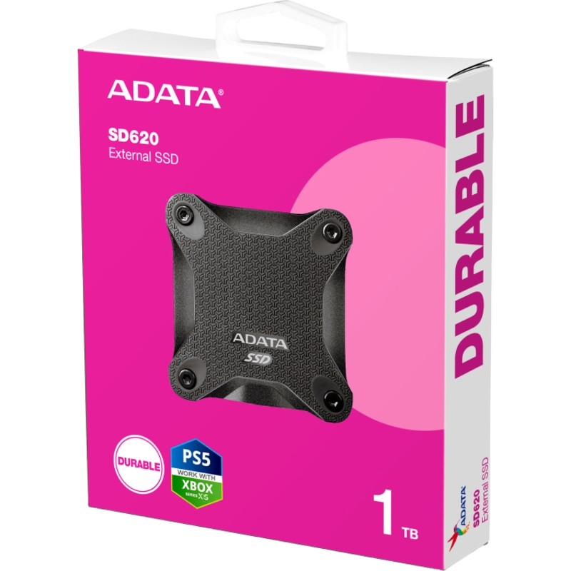 Внешний накопитель External SSD ADATA 1TB USB 3.2 Gen 2 (USB 10Gbps) R550/W480MB/s 3D NAND COLOR BOX black