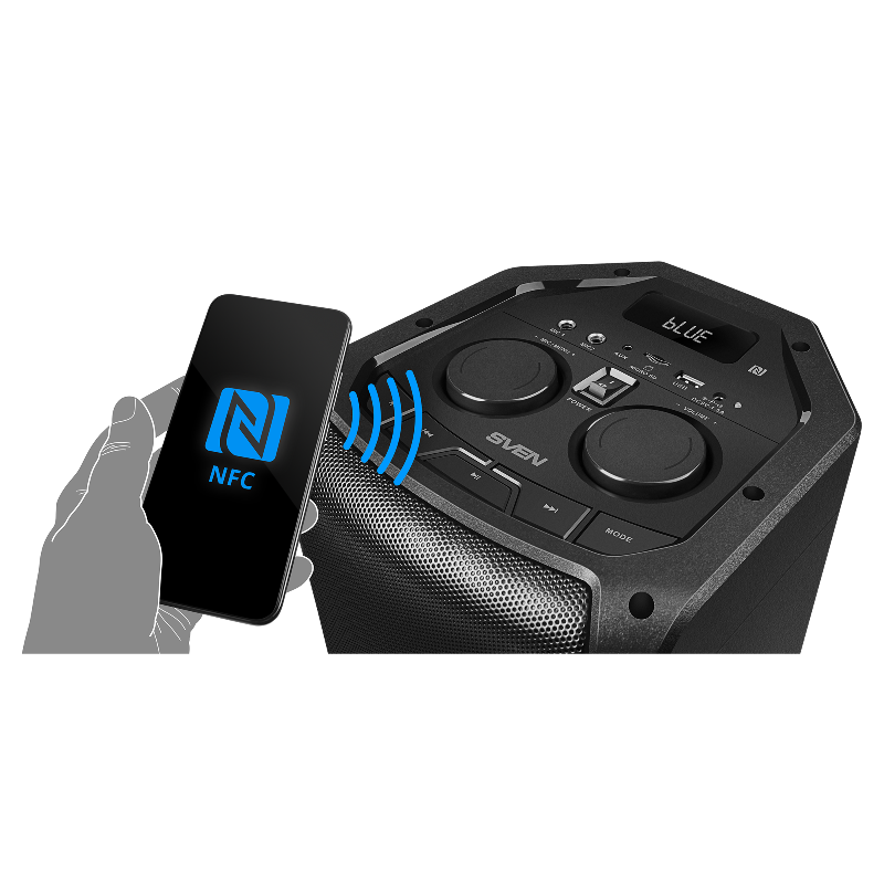 Портативная акустика АС PS-710, черн (100 Вт, TWS, BT, FM, 4400мАxч)