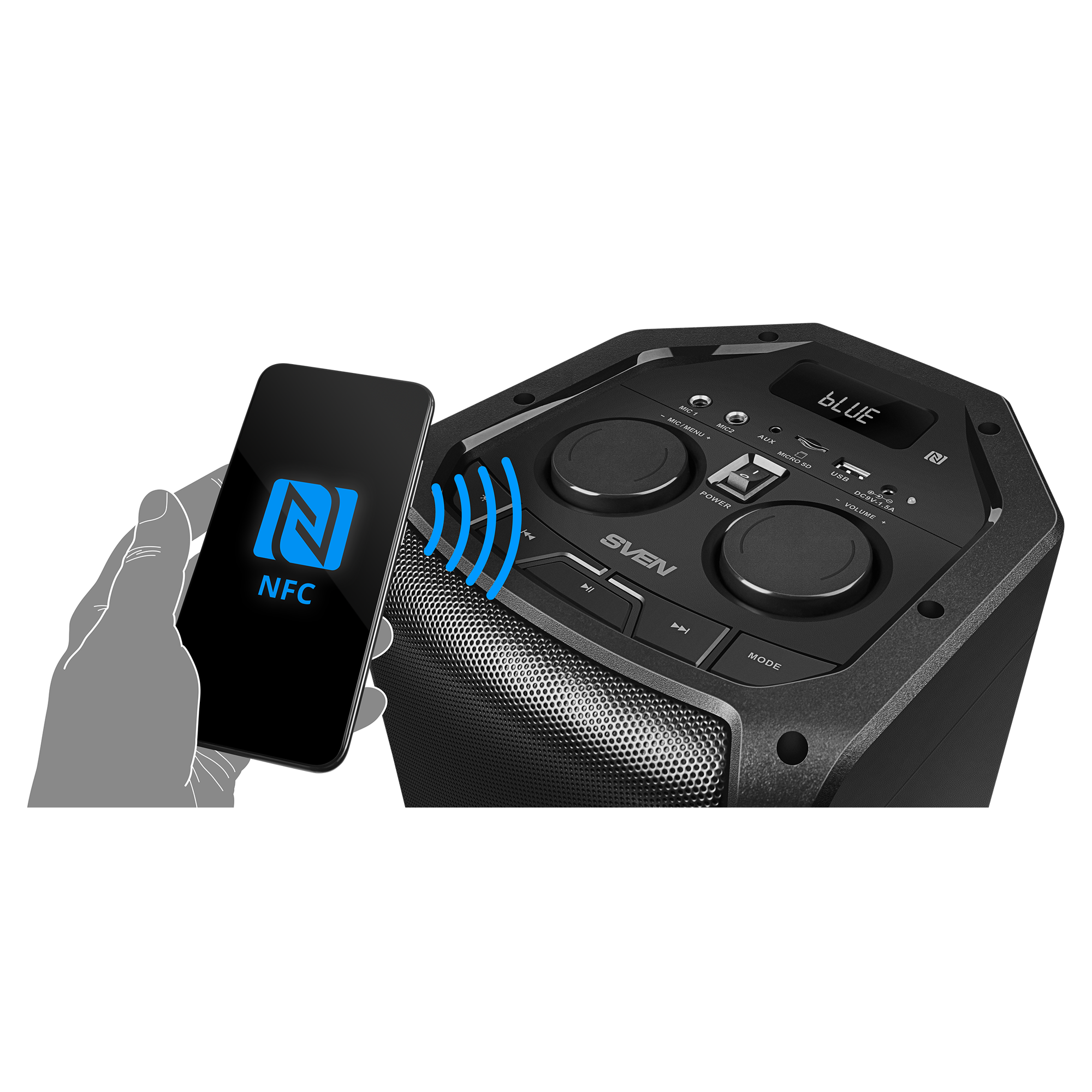 Портативная акустика АС PS-710, черн (100 Вт, TWS, BT, FM, 4400мАxч)
