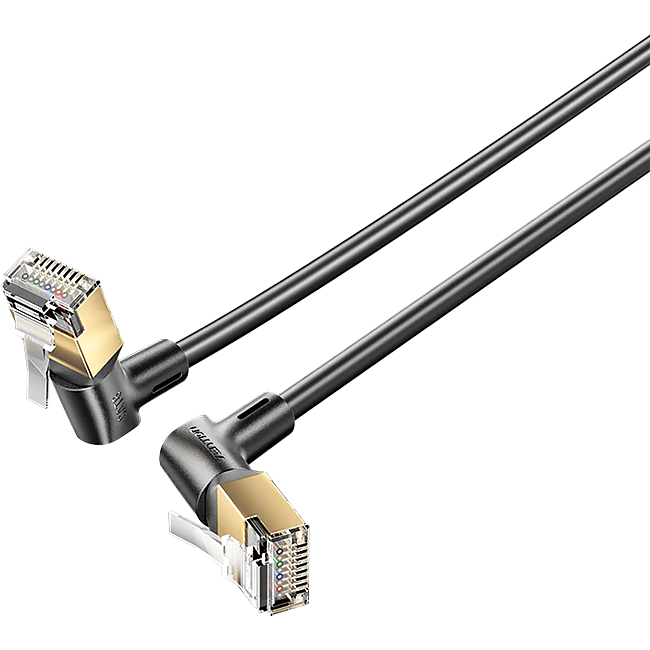 Vention IKLBD STP cat.8, RJ45 угол 360 - 0,5м. Черный