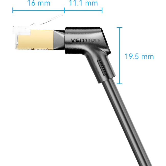 Vention IKLBI STP cat.8, RJ45 угол 360 - 3м. Черный