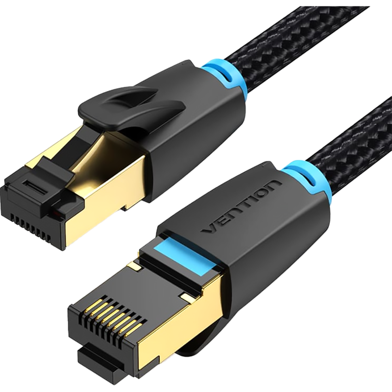 Vention IKGBK SFTP cat.8 RJ45 - 8м. Черный Тканевая оплетка