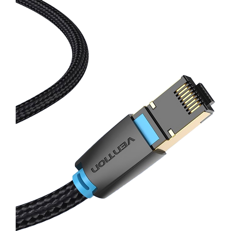 Vention IKGBK SFTP cat.8 RJ45 - 8м. Черный Тканевая оплетка