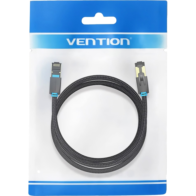 Vention IKGBK SFTP cat.8 RJ45 - 8м. Черный Тканевая оплетка