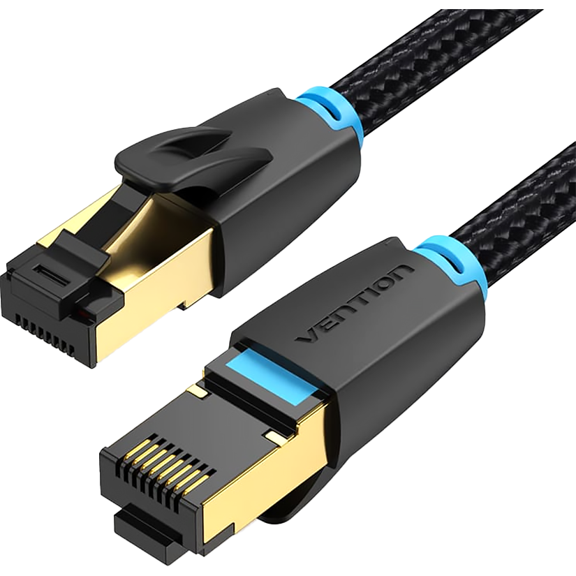 Vention IKGBK SFTP cat.8 RJ45 - 8м. Черный Тканевая оплетка
