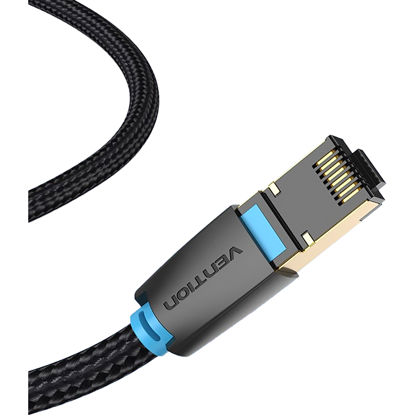 Vention IKGBK SFTP cat.8 RJ45 - 8м. Черный Тканевая оплетка