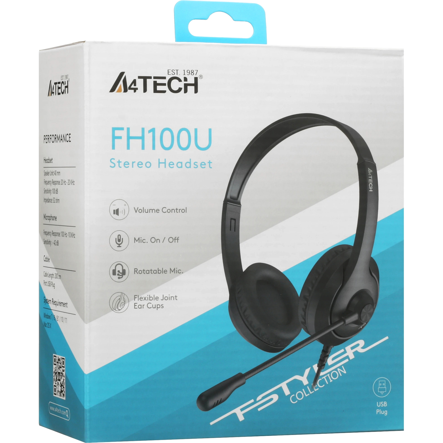 A4Tech FH100U (STONE BLACK)