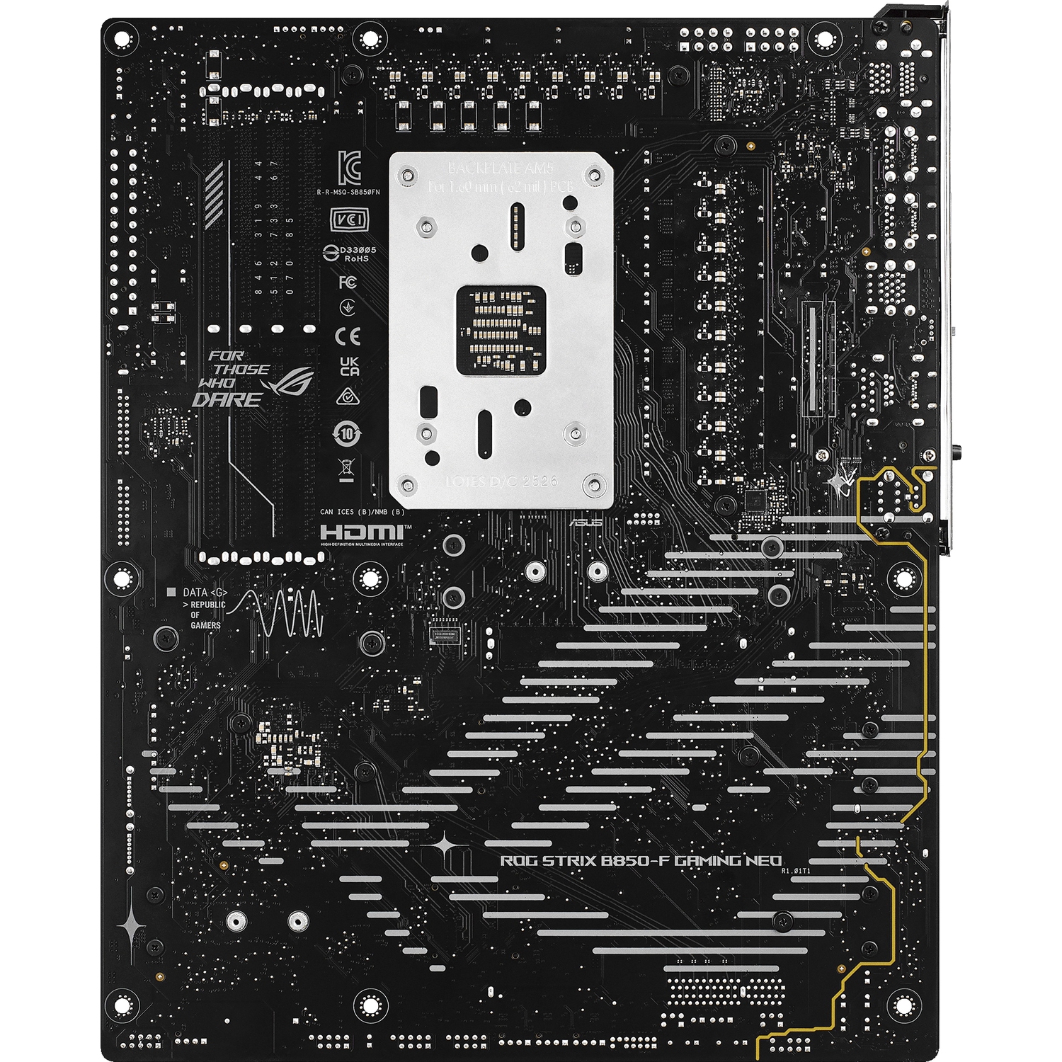 ROG STRIX B850-F GAMING NEO (Socket AM5, ATX, 4xDDR5(256GB), HDMI, 1xPCIe 5.0x16/1xPCIe 4.0x16, 2xSATA 6Gb/s, 4xM.2,1xLAN (5GbE), Wi-Fi 7, BT, 3xType-C, 5xUSB 3.0, 2xUSB2.0)