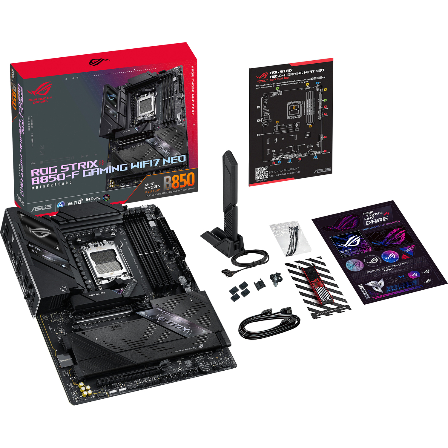 ROG STRIX B850-F GAMING NEO (Socket AM5, ATX, 4xDDR5(256GB), HDMI, 1xPCIe 5.0x16/1xPCIe 4.0x16, 2xSATA 6Gb/s, 4xM.2,1xLAN (5GbE), Wi-Fi 7, BT, 3xType-C, 5xUSB 3.0, 2xUSB2.0)