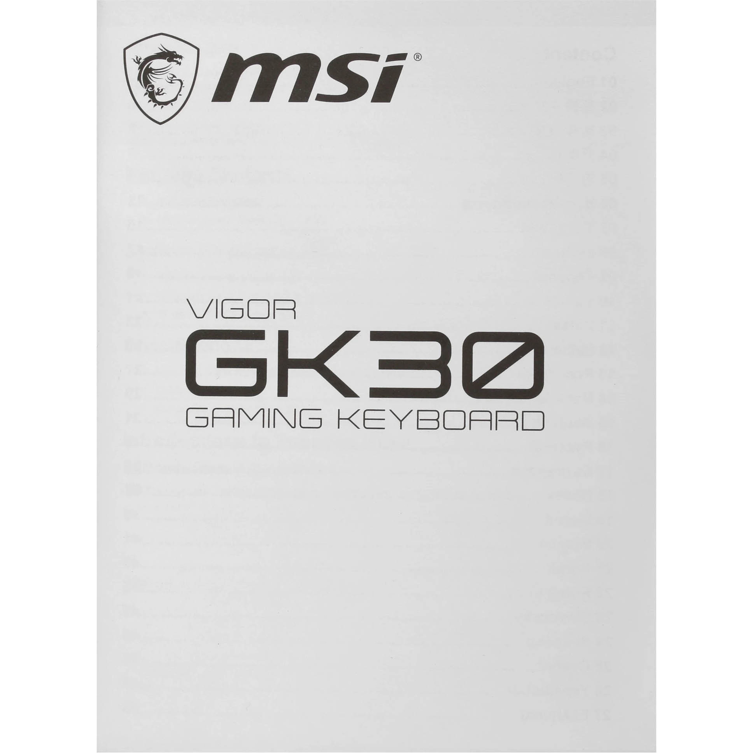 MSI VIGOR GK30 WHITE RU