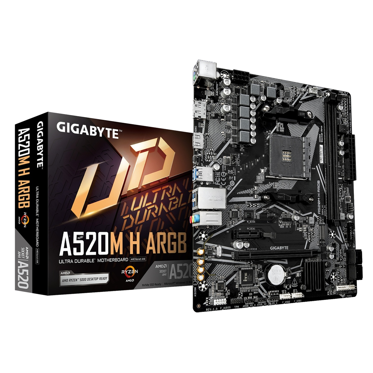 Материнская плата Gigabyte A520M H ARGB