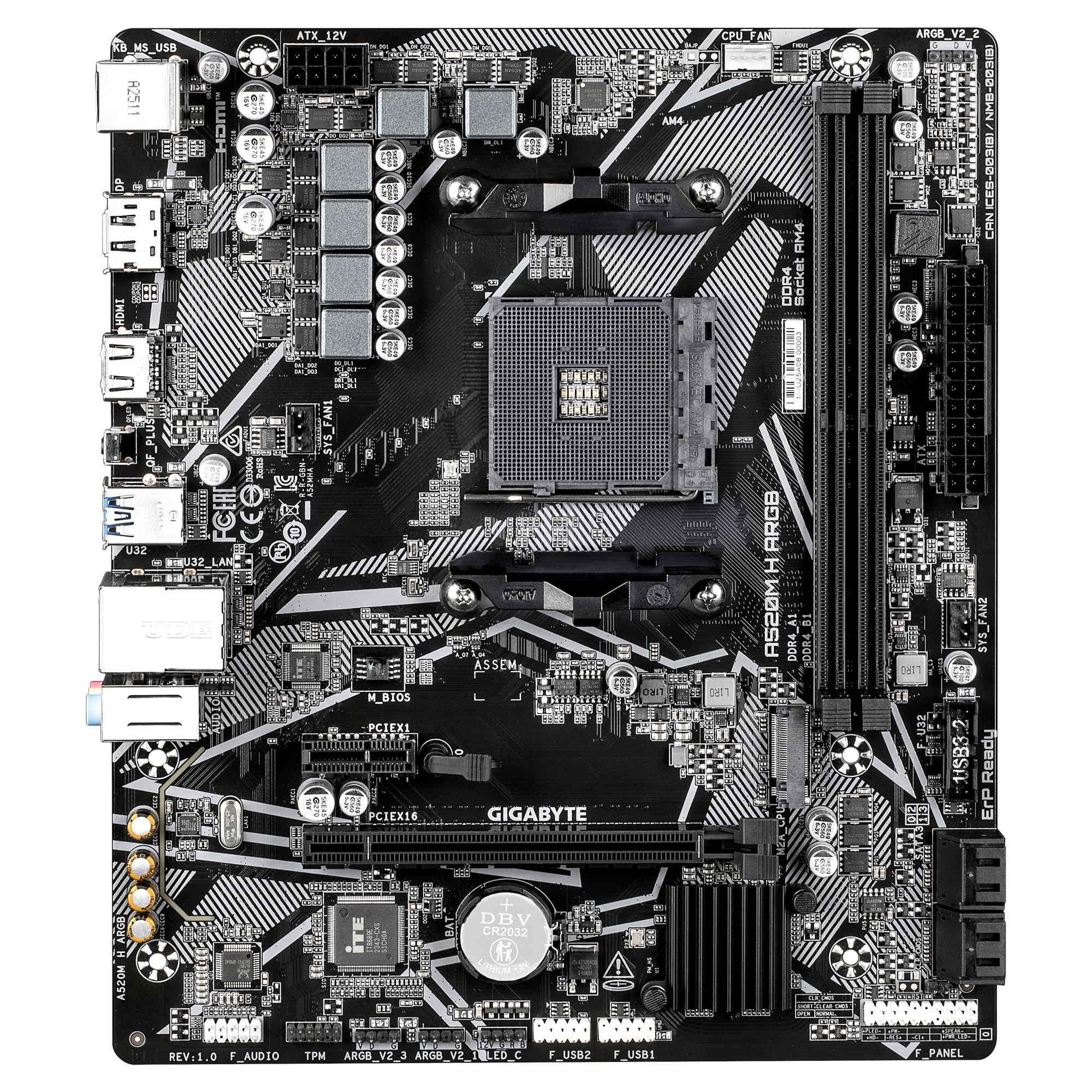 Материнская плата Gigabyte A520M H ARGB