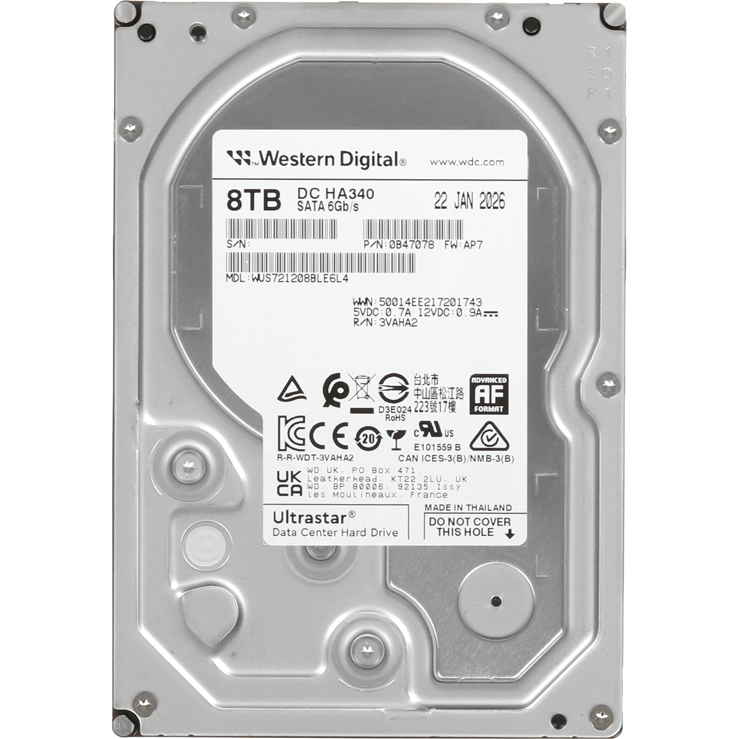 WD Ultrastar DC HA340 8Tb WUS721208BLE6L4