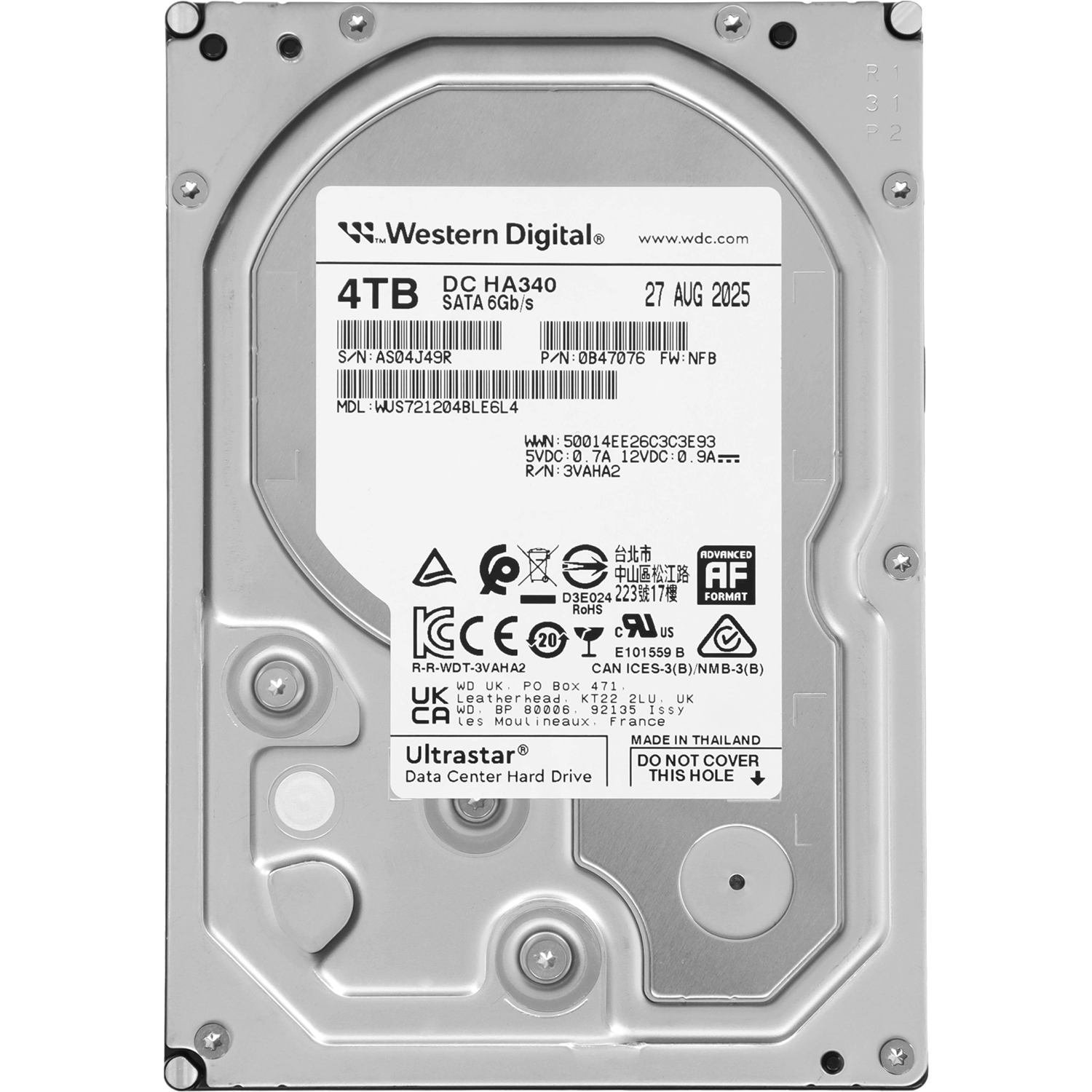 WD Ultrastar DC HA340 4Tb WUS721204BLE6L4