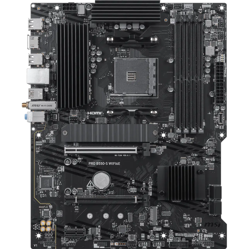 Материнская плата MSI PRO B550-S WIFI6E Soc-AM4 AMD B550 4xDDR4 ATX AC`97 8ch(7.1) GbLAN RAID+HDMI