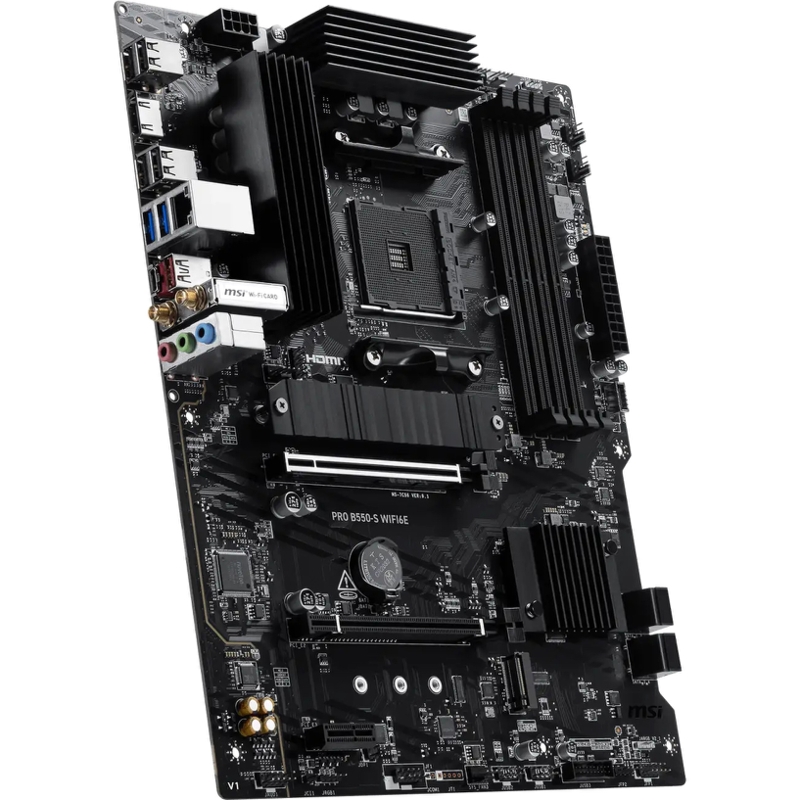 Материнская плата MSI PRO B550-S WIFI6E Soc-AM4 AMD B550 4xDDR4 ATX AC`97 8ch(7.1) GbLAN RAID+HDMI