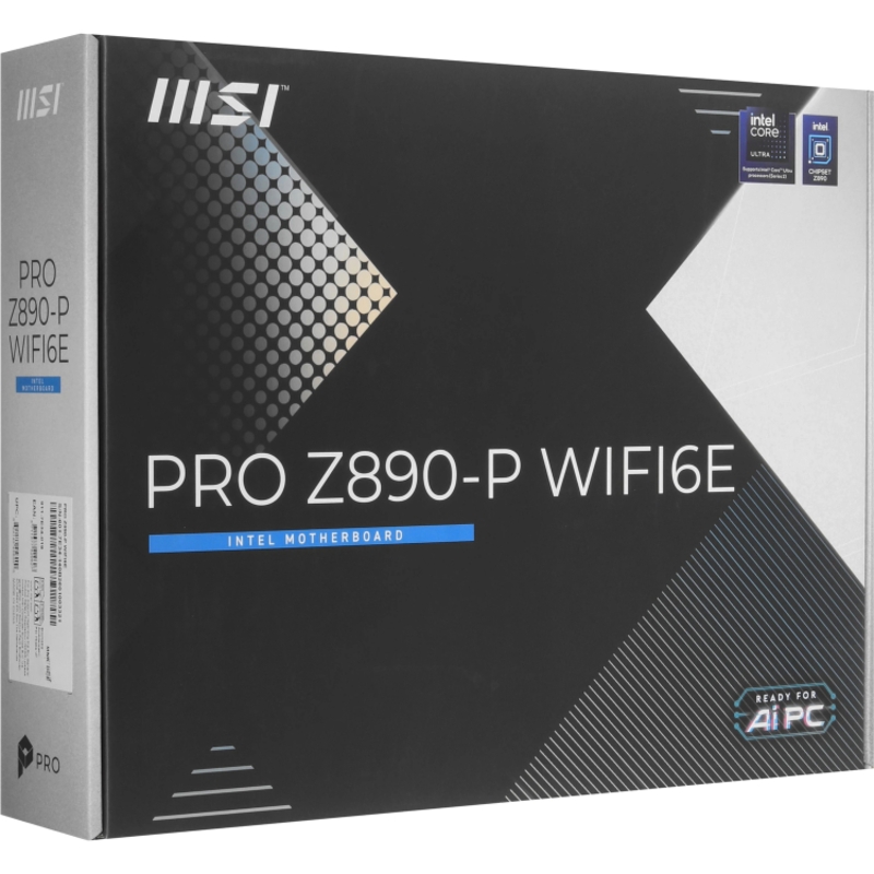 Материнская плата MSI PRO Z890-P WIFI6E Soc-1851 Intel Z890 4xDDR5 ATX AC`97 8ch(7.1) 5Gigabit RAID+HDMI+DP