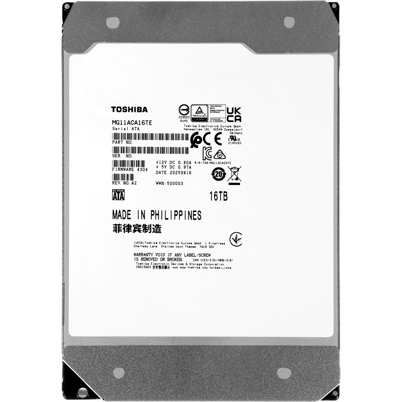 Жесткий диск Toshiba SATA-III 16TB MG11ACA16TE Enterprise Capacity 512E (7200rpm) 1024Mb 3.5"