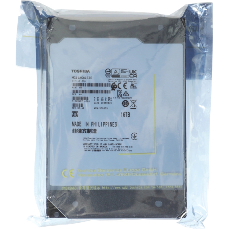 Жесткий диск Toshiba SATA-III 16TB MG11ACA16TE Enterprise Capacity 512E (7200rpm) 1024Mb 3.5"