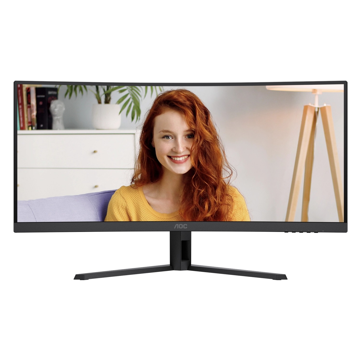LCD AOC 34" CU34B3E {Curved 21:9 3440x1440 120Hz 1/4ms 300cd HDMI DisplayPort Tilt HDR10 Internal Vesa}