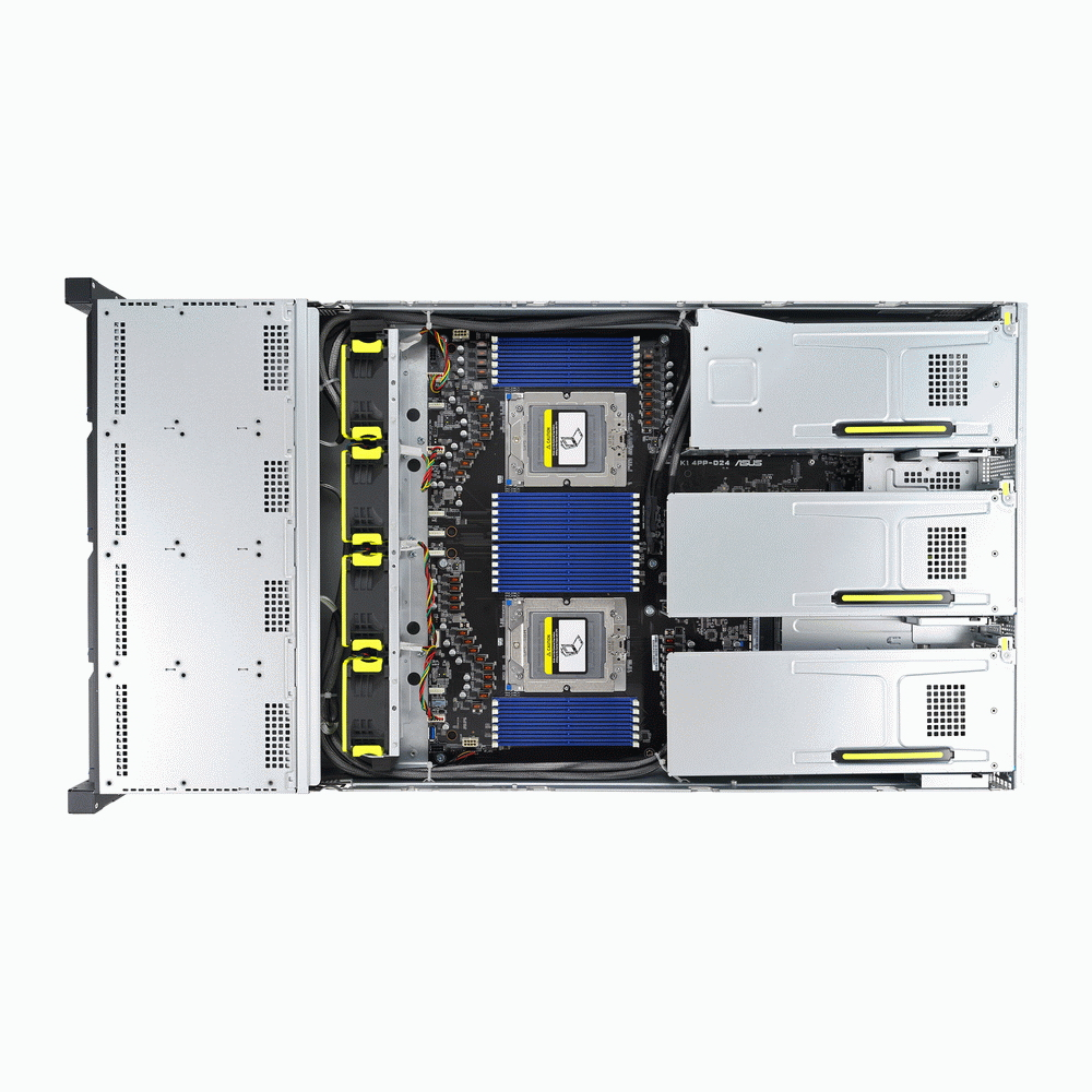 ASUS RS720A-E12-RS12 2U, 2xEPYC 9004 SP5, 24xDDR5/6TB, 12x3.5/2.5in HS (8xNVMe), 2xM.2, 4xDS GPU, PCIe: 6x G5x8/3x G5x16 + 2x G5x8/1x G5x16 FHFL, 1x G5x16 LPHL, 1x G4x8 LP RAID; 2x10GbE, 2x2600W Ti арт. 90SF02E1-M00BZ0