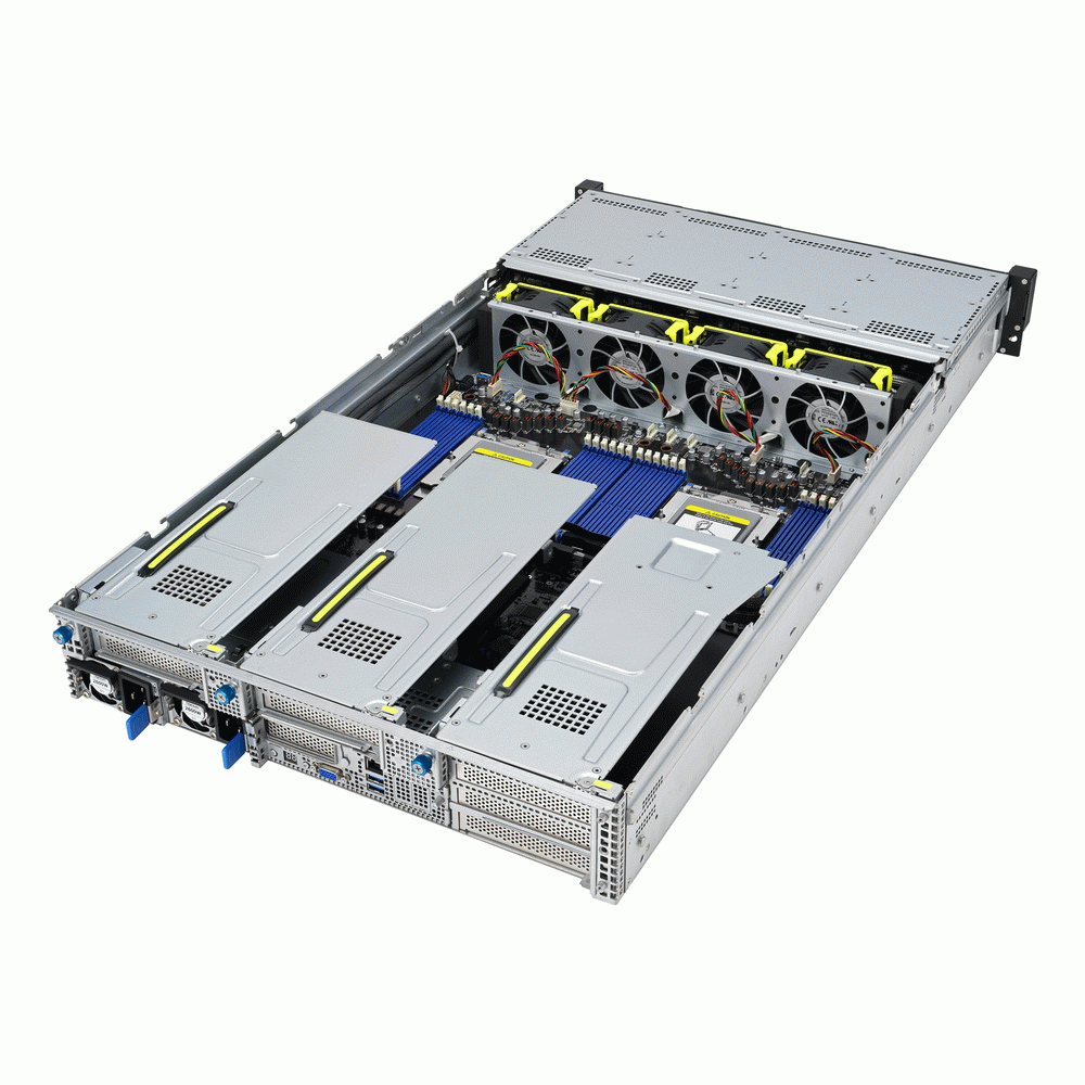 ASUS RS720A-E12-RS12 2U, 2xEPYC 9004 SP5, 24xDDR5/6TB, 12x3.5/2.5in HS (8xNVMe), 2xM.2, 4xDS GPU, PCIe: 6x G5x8/3x G5x16 + 2x G5x8/1x G5x16 FHFL, 1x G5x16 LPHL, 1x G4x8 LP RAID; 2x10GbE, 2x2600W Ti арт. 90SF02E1-M00BZ0