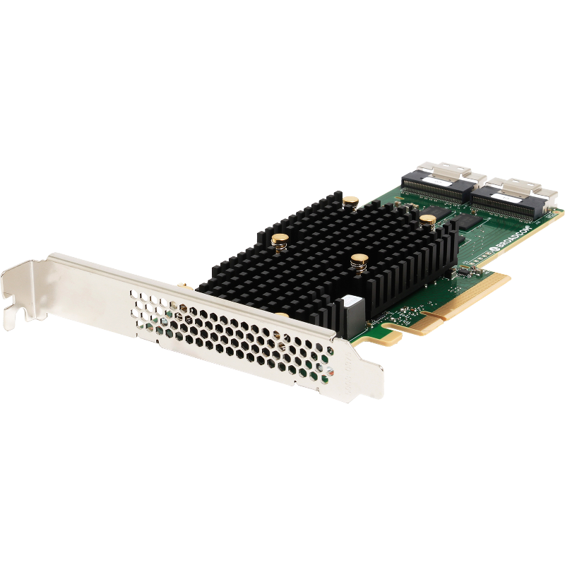 Контроллер Broadcom RAID Controller 9660-16i, PCIe 4.0 x8 LP, Tri-Mode SAS/SATA/NVMe, RAID 0,1,5,6,10,50,60, 16port(2x8 SFF-8654), 4GB Cache, SAS4116, RTL