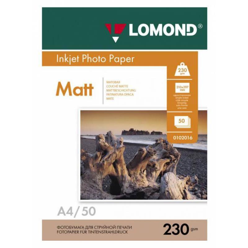 LOMOND 0102016 Матовая бумага 1х А4, 230г/м2, 50л