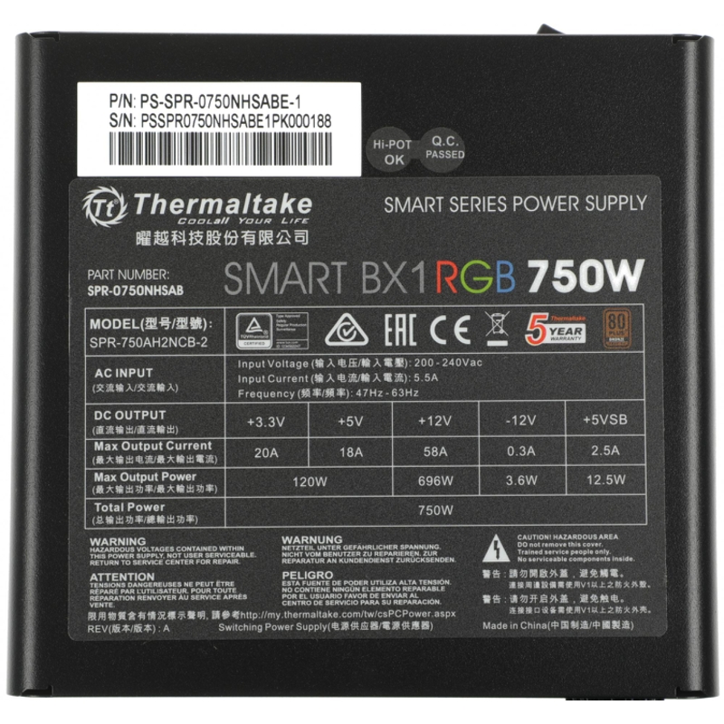 Thermaltake PS-SPR-0750NHSABE-1