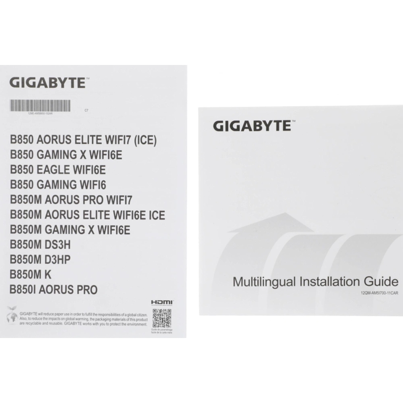 Gigabyte B850M GAMING X WF6E SocketAM5 AMD B850 4xDDR5 mATX AC`97 8ch(7.1) 2.5Gg RAID+HDMI+DP
