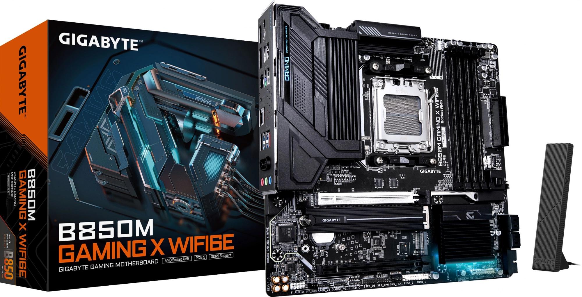 Gigabyte B850M GAMING X WF6E SocketAM5 AMD B850 4xDDR5 mATX AC`97 8ch(7.1) 2.5Gg RAID+HDMI+DP