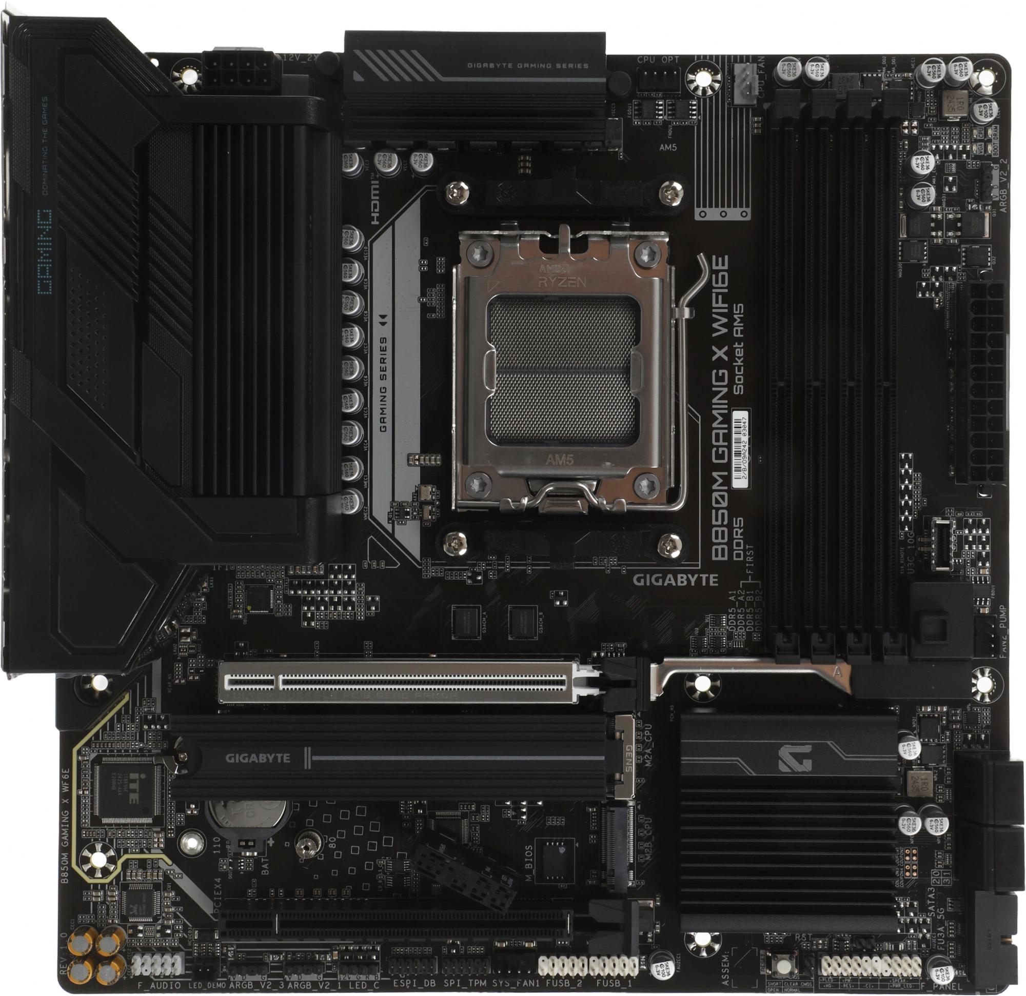 Gigabyte B850M GAMING X WF6E SocketAM5 AMD B850 4xDDR5 mATX AC`97 8ch(7.1) 2.5Gg RAID+HDMI+DP