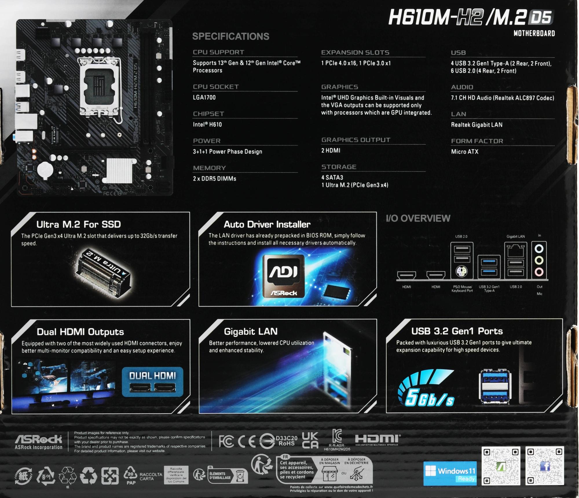 ASRock H610M-H2/M.2 D5